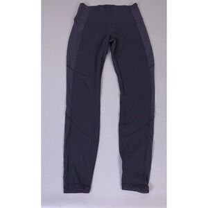 Lululemon Tight Stuff Tight II Leggings Size 8 Black Mesh Reflective Running *